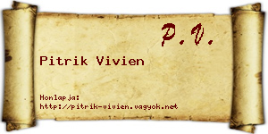Pitrik Vivien névjegykártya